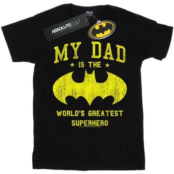 Vêtements Homme T-shirts manches longues Dc Comics Batman My Dad Is A Superhero Noir