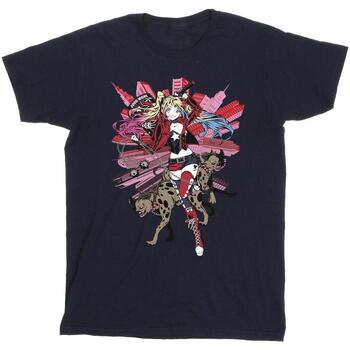 Vêtements Homme T-shirts manches longues Dc Comics Harley Quinn Hyenas Bleu
