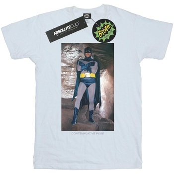 Vêtements Femme T-shirts manches longues Dc Comics Batman TV Series Contemplative Pose Blanc
