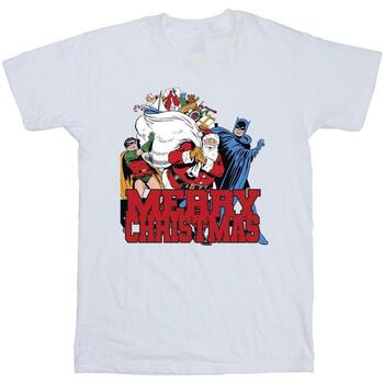 Vêtements Homme T-shirts manches longues Dc Comics Batman Merry Christmas Comic Blanc