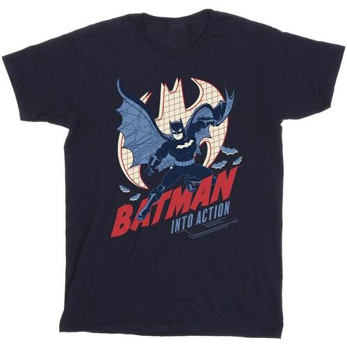 Vêtements Homme T-shirts manches longues Dc Comics Batman Into Action Bleu
