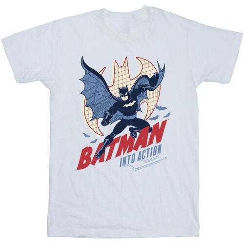 Vêtements Homme T-shirts manches longues Dc Comics Batman Into Action Blanc