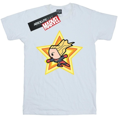 Vêtements Fille T-shirts manches longues Captain Marvel  Blanc