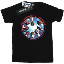Vêtements Fille T-shirts Pocket manches longues Marvel Avengers Endgame Whatever It Takes Fists Noir