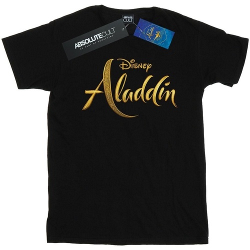 Vêtements Garçon T-shirts manches courtes Disney Aladdin Movie Logo Noir