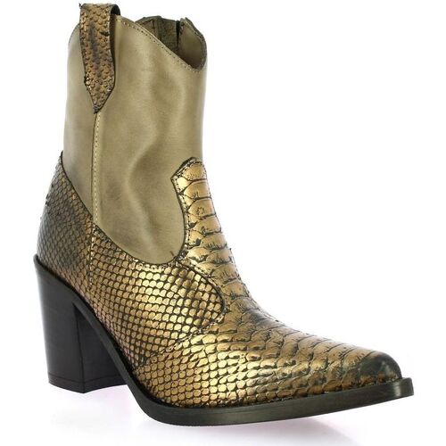 Chaussures Femme check Boots Emanuele Crasto check Boots cuir python Marron