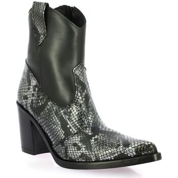 Chaussures Femme Boots Emanuele Crasto Boots cuir python Noir