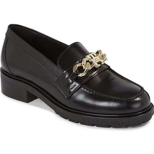 Chaussures Femme Mocassins Tommy Hilfiger chain loafer Noir