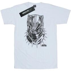 Vêtements Homme T-shirts manches longues Marvel Black Panther Spray Headshot Blanc