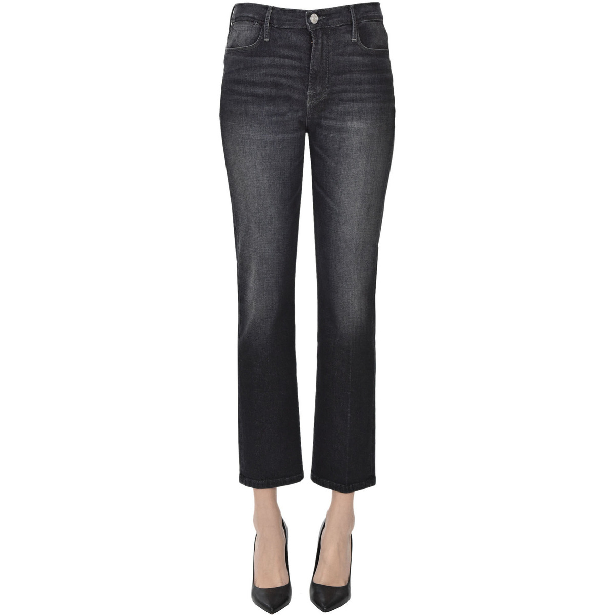 Vêtements Femme Jeans knee-length Frame DNM00003002AE Noir