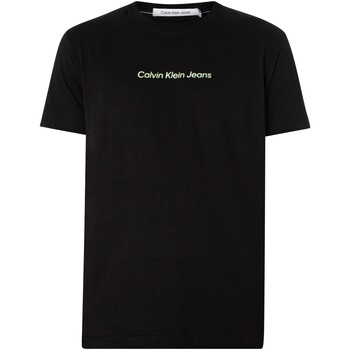 Vêtements Homme T-shirts manches courtes Calvin Klein Jeans T-shirt à logo miroir au dos Noir