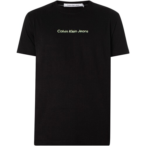Vêtements Homme T-shirts manches courtes Calvin Klein Jeans T-shirt à logo miroir au dos Noir