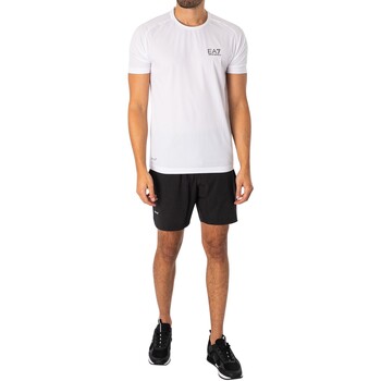 Vêtements Homme T-shirts manches courtes Armani Kids Boys White Jersey T-shirt With Contrasting LogoA7 Ensemble t-shirt et short Ventus 7 Multicolore