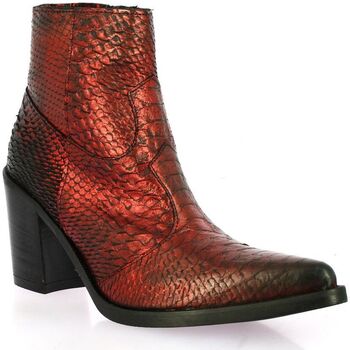 Chaussures Femme Boots Emanuele Crasto Boots cuir python Rouge