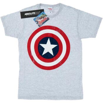 Vêtements Homme T-shirts manches longues Marvel Captain America Distressed Shield Gris