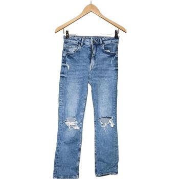 jeans h&m  jean droit femme  34 - t0 - xs bleu 