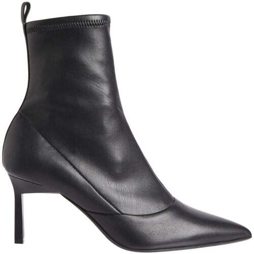 Chaussures Femme Black Flare Leggings Jeans geo stil stretch ankle boot Noir