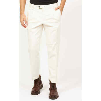 Vêtements Homme Pantalons Sette/Mezzo Pantalon homme Settemezzo à plis Blanc