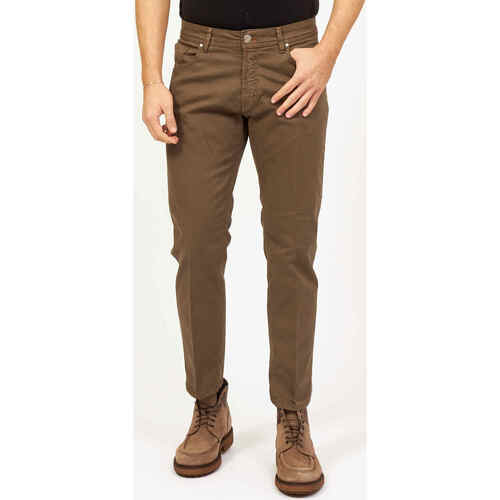 Vêtements Homme Pantalons Sette/Mezzo Pantalon slim SetteMezzo beige avec 5 poches Marron