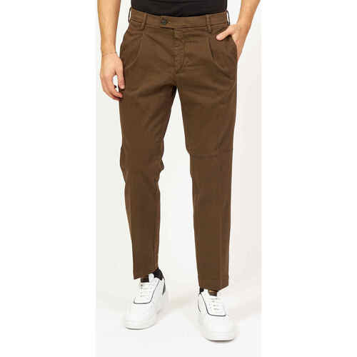 Vêtements Homme Pantalons Sette/Mezzo Pantalon homme Settemezzo à plis Marron