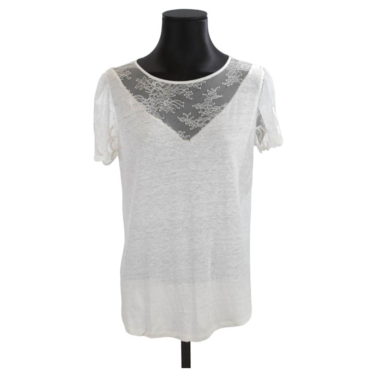 Vêtements Femme Débardeurs / T-shirts sans manche Sandro T-shirt en coton Blanc