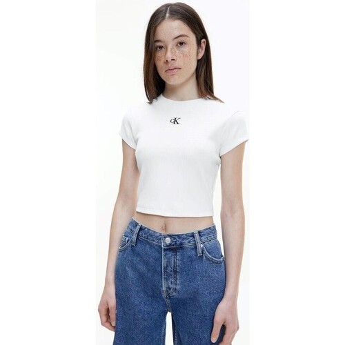 Vêtements Femme T-shirts manches courtes Calvin Klein Jeans J20J218337 Blanc