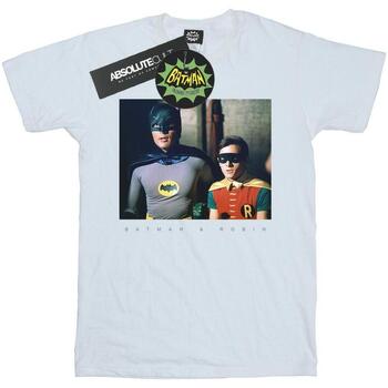 Vêtements Homme T-shirts manches longues Dc Comics Batman TV Series Dynamic Duo Photograph Blanc