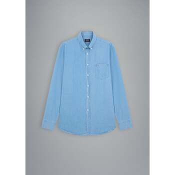 Vêtements Homme Chemises manches longues Manteau 100 % Cachemire Chemise en jean Manteau 100 % Cachemire bleue Bleu