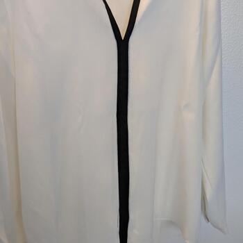 Galeries Lafayette Chemisier blanc et noir Blanc - Vêtements Chemises /  Chemisiers Femme 35,00 €