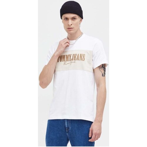 Vêtements Homme T-shirts manches courtes Tommy Jeans DM0DM17914 Blanc