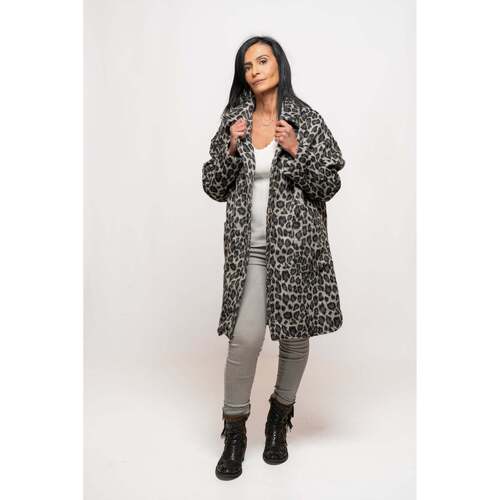 Vêtements Femme Vestes Bracelet Argenté Amazonite Manteau léopard gris Monica Gris
