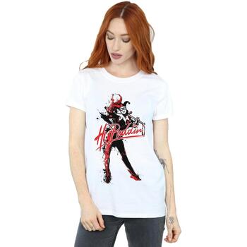 Vêtements Femme T-shirts manches longues Dc Comics Harley Quinn Hi Puddin Blanc