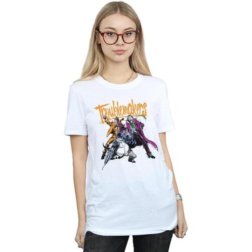 Vêtements Femme T-shirts manches longues Dc Comics Batman Troublemakers Blanc
