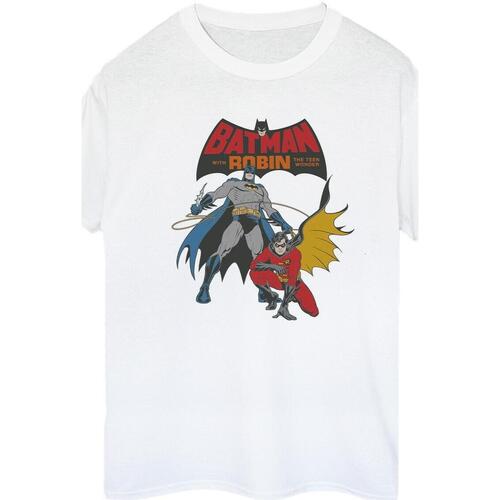 Vêtements Femme T-shirts manches longues Dc Comics Batman And Robin Blanc