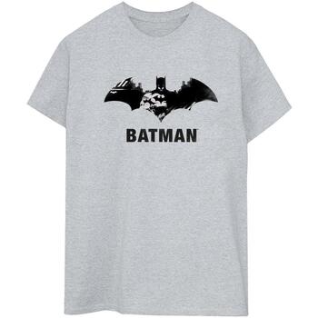 Vêtements Femme T-shirts manches longues Dc Comics Batman Black Stare Logo Gris