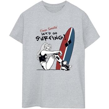 Vêtements Femme T-shirts manches longues Dc Comics Harley Quinn Let's Go Surfing Gris