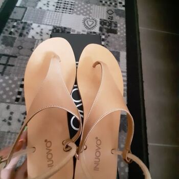 Chaussures Femme Sandales et Nu-pieds Sans marque SANDALES PLATES ' IUNOVO' - Taille 40 FR Marron