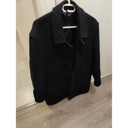 Vêtements Homme Manteaux Sans marque Manteau noir laine Noir