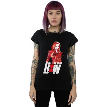 Vêtements Femme T-shirts manches longues Marvel Black Widow Movie Logo Artwork Noir