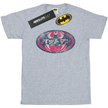 Vêtements Homme T-shirts manches longues Dc Comics Batman Japanese Logo Red Gris