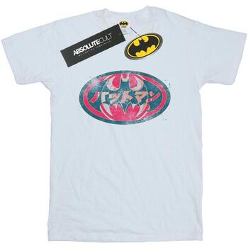 Vêtements Homme T-shirts manches longues Dc Comics Batman Japanese Logo Red Blanc