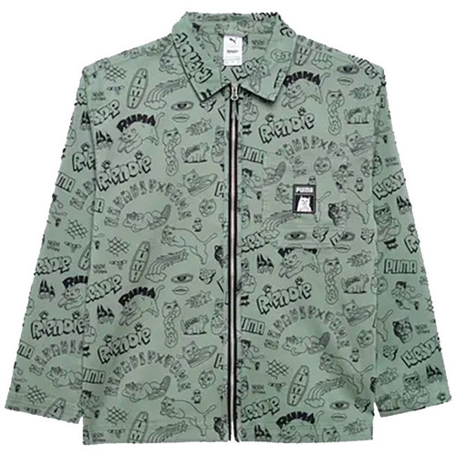 Vêtements Homme Vestes Puma X RIPNDIP Twill Shirt / Vert Vert