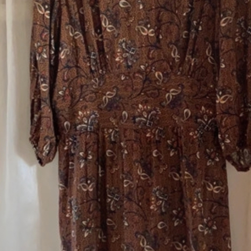 Vêtements Femme Robes longues Robe Courte 40 - T3 - L Gris Robe marron à motifs Marron
