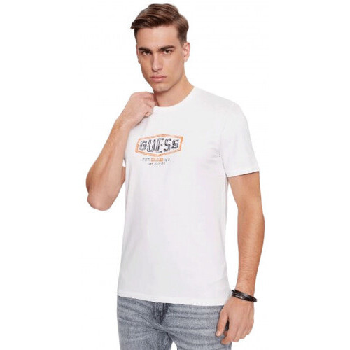 Vêtements Homme Débardeurs / T-shirts adidas sans manche Guess Tee shirt Homme  blanc  M4RI331314 G011 - XS Blanc