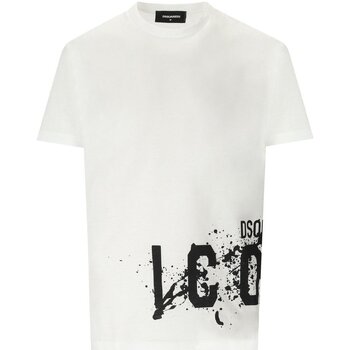 Vêtements Homme T-shirts manches courtes Dsquared Icon Splash Cool Fit Blanc