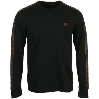 Vêtements Homme T-shirts manches courtes Fred Perry Long Sleeve Laured Taped Tee Noir