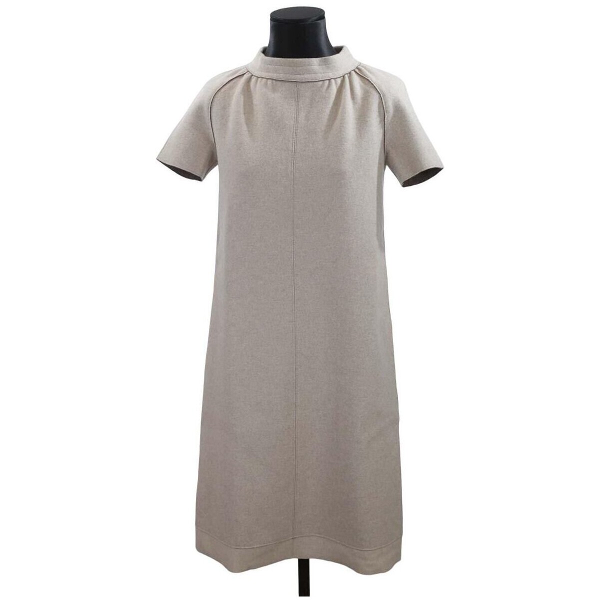 Vêtements Femme Robes saint laurent croc effect leather card holder Robe en laine Blanc