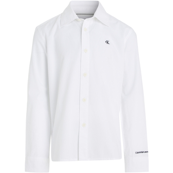 Vêtements Garçon Chemises manches courtes Calvin Klein Jeans Chemise coton droite Blanc
