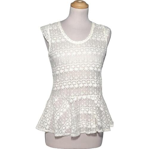 Vêtements Femme Trendyol Polka Print Midi Dress With High Neck And Sheer Hem Detail Zara débardeur  38 - T2 - M Blanc Blanc