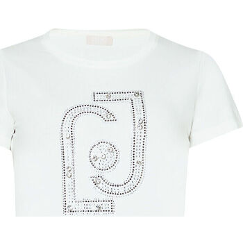 Vêtements Femme kids logo print t shirt dress item Liu Jo T-shirt avec strass Blanc